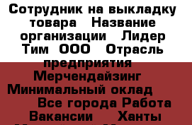 Сотрудник на выкладку товара › Название организации ­ Лидер Тим, ООО › Отрасль предприятия ­ Мерчендайзинг › Минимальный оклад ­ 18 000 - Все города Работа » Вакансии   . Ханты-Мансийский,Мегион г.